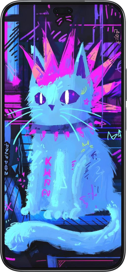 TPU чехол Кот панк для Huawei Honor 200 Lite - 6311b-3728 изображение 