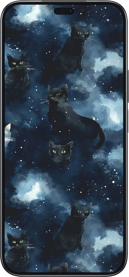 TPU чехол Изображение Кошек с тёмной акварелью для Huawei Honor 200 Lite - 6521b-3728 изображение 
