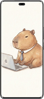 Силиконовый чехол Funny Capybara CEO Working для Huawei Honor 200 Pro - 6777u-3729 изображение 