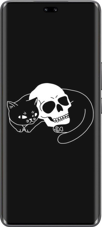 Силиконовый чехол С изображением кота и черепа для Huawei Honor 200 Pro - 6491u-3729 изображение 