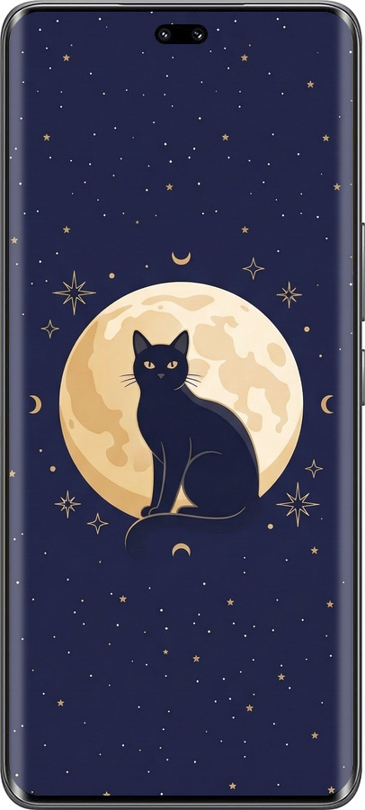 Силиконовый чехол Cute Cat Celestial/Witchy для Huawei Honor 200 Pro - 6787u-3729 изображение 