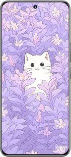 TPU чехол Котик в цветах для Huawei Honor 200 - 6390b-3731 изображение 