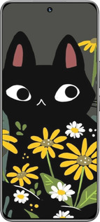 TPU чехол Черный кот с цветами для Huawei Honor 200 - 6448b-3731 изображение 