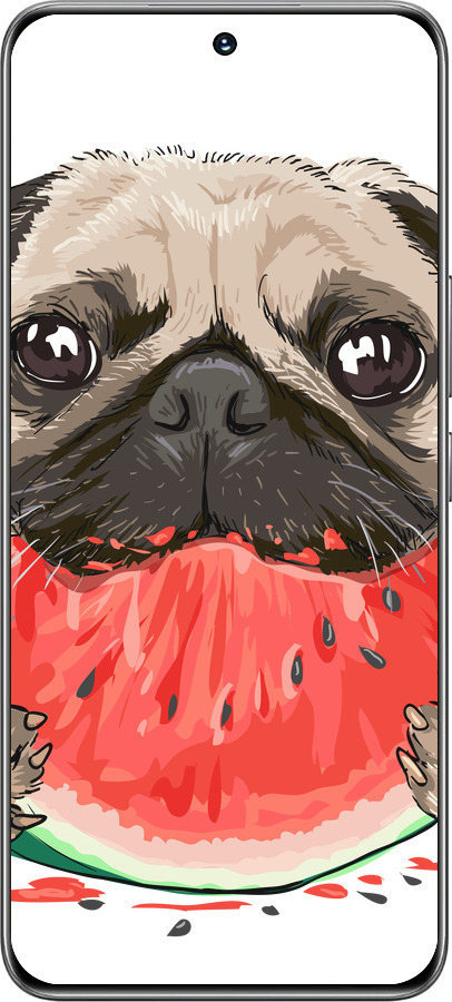 TPU чехол Мопс и арбуз для Huawei Honor 200 - 4665b-3731 изображение 