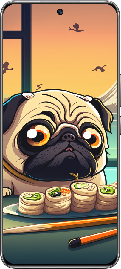 TPU чехол Мопс и суши для Huawei Honor 200 - 5588b-3731 изображение 