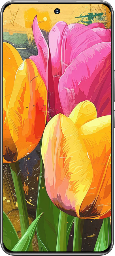 TPU чехол Нарисованные тюльпаны для Huawei Honor 200 - 5990b-3731 изображение 