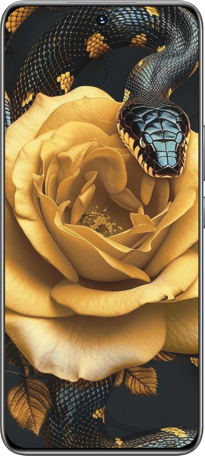 TPU чехол Black snake and golden rose для Huawei Honor 200 - 6068b-3731 изображение 