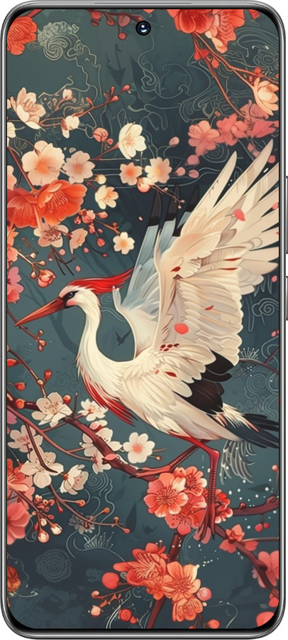 TPU чехол Сакура и аист для Huawei Honor 200 - 6108b-3731 изображение 