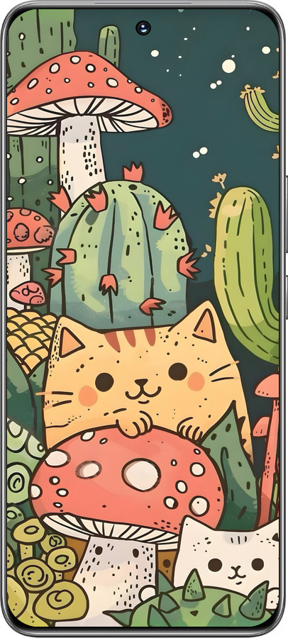 TPU чехол Коты грибы для Huawei Honor 200 - 6321b-3731 изображение 