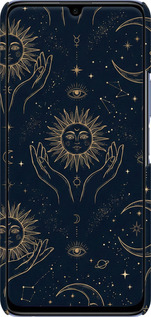 3D пластиковий матовий чехол Celestial Harmony: Sun & Moon Gold Mystic Pattern для Huawei Honor 30 Lite - 6778m-2074 изображение 
