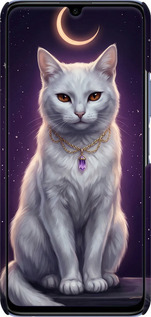 3D пластиковый матовый чехол Mystic White Cat Gothic Dark Purple Gold для Huawei Honor 30 Lite - 6805m-2074 изображение 