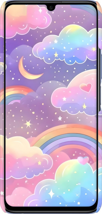 3D пластиковий матовий чехол Хмари та веселка для Huawei Honor 30 Lite - 6312m-2074 изображение 