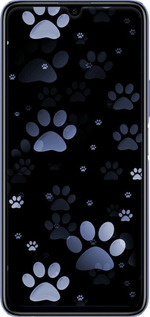 Силиконовый чехол С синими отпечатками лап для Huawei Honor 30 Lite - 6441u-2074 изображение 