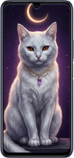 Силиконовый чехол Mystic White Cat Gothic Dark Purple Gold для Huawei Honor 30 Lite - 6805u-2074 изображение 