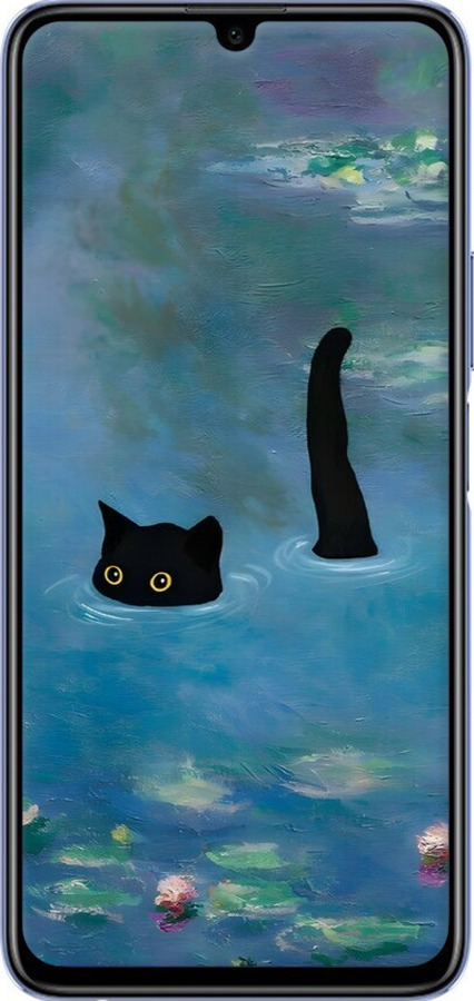 Силиконовый чехол С изображением кота и водяной лилии Monet для Huawei Honor 30 Lite - 6519u-2074 изображение 