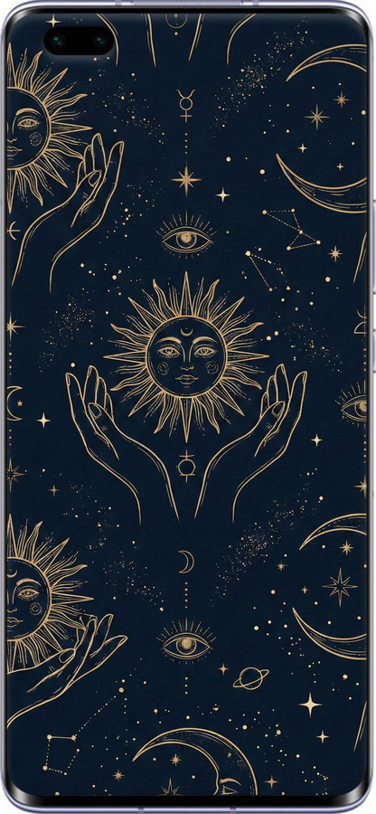 TPU чехол Celestial Harmony: Sun & Moon Gold Mystic Pattern для Huawei Honor 30 Pro - 6778b-1920 изображение 