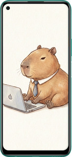 Силіконовий чехол Funny Capybara CEO Working для Huawei Honor 30S - 6777u-1897 изображение 