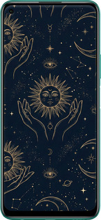 Силиконовый чехол Celestial Harmony: Sun & Moon Gold Mystic Pattern для Huawei Honor 30S - 6778u-1897 изображение 