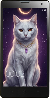 Силиконовый чехол Mystic White Cat Gothic Dark Purple Gold для Huawei Honor 3C - 6805u-307 изображение 
