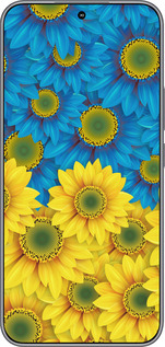 Силиконовый чехол Жёлто-голубые цветы для Huawei Honor 400 5G - 1048u-4017 изображение 