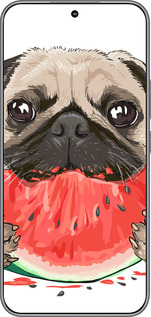 Силиконовый чехол Мопс и арбуз для Huawei Honor 400 5G - 4665u-4017 изображение 