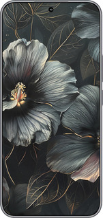 Силиконовый чехол Черные цветы для Huawei Honor 400 5G - 6031u-4017 изображение 