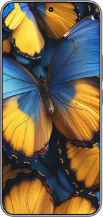 Силиконовый чехол Желто-голубые бабочки для Huawei Honor 400 5G - 6046u-4017 изображение 