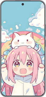 Силиконовый чехол Девочка аниме радуга для Huawei Honor 400 5G - 6304u-4017 изображение 