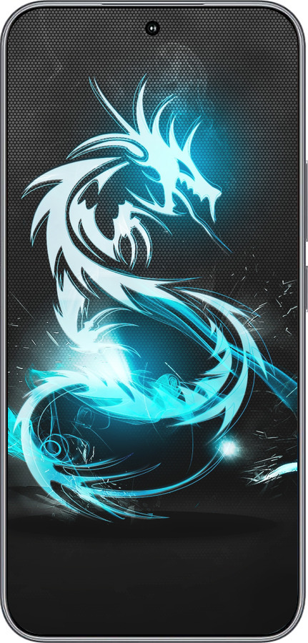 Силиконовый чехол Бело-голубой огненный дракон для Huawei Honor 400 5G - 113u-4017 изображение 