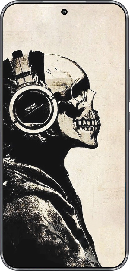 Силиконовый чехол Скелет-меломан v2 для Huawei Honor 400 5G - 1200u-4017 изображение 