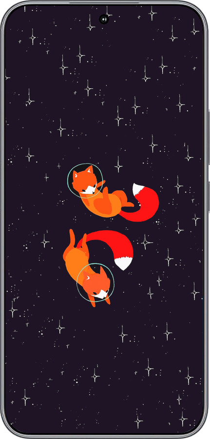 Силиконовый чехол Лисички в космосе для Huawei Honor 400 5G - 4519u-4017 изображение 