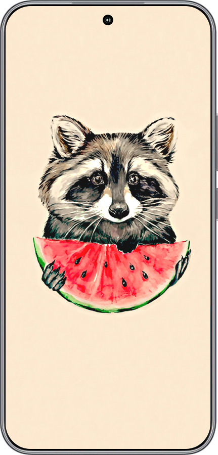Силиконовый чехол Енотик с арбузом для Huawei Honor 400 5G - 4605u-4017 изображение 
