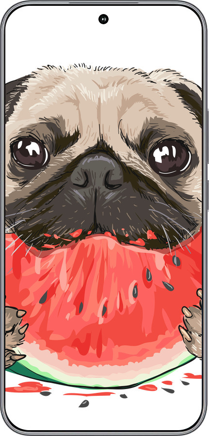 Силиконовый чехол Мопс и арбуз для Huawei Honor 400 5G - 4665u-4017 изображение 