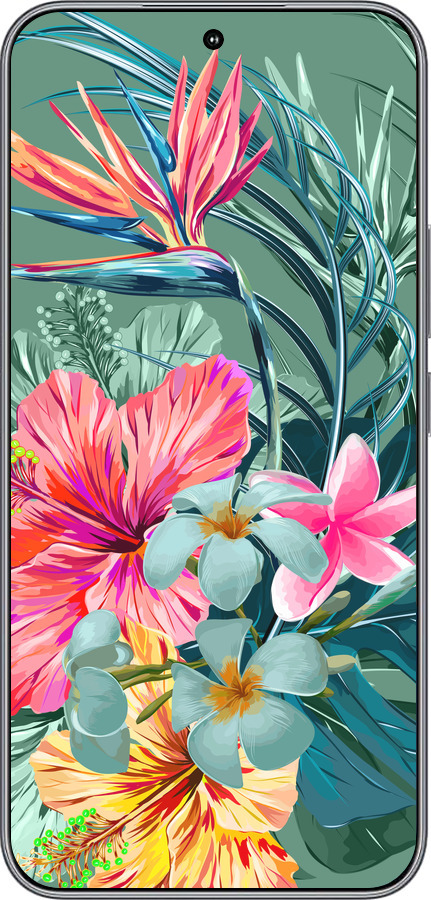 Силиконовый чехол Тропические цветы v1 для Huawei Honor 400 5G - 4667u-4017 изображение 