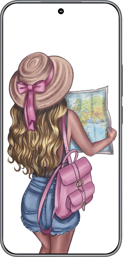 Силиконовый чехол Девушка с картой для Huawei Honor 400 5G - 4704u-4017 изображение 