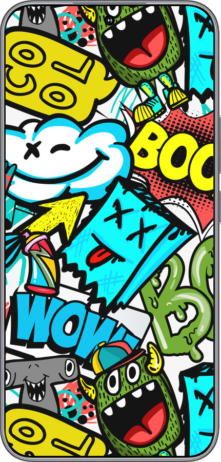 Силиконовый чехол Стикеры v4 для Huawei Honor 400 5G - 5508u-4017 изображение 