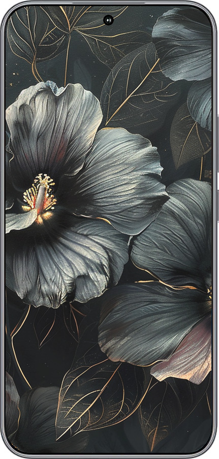 Силиконовый чехол Черные цветы для Huawei Honor 400 5G - 6031u-4017 изображение 