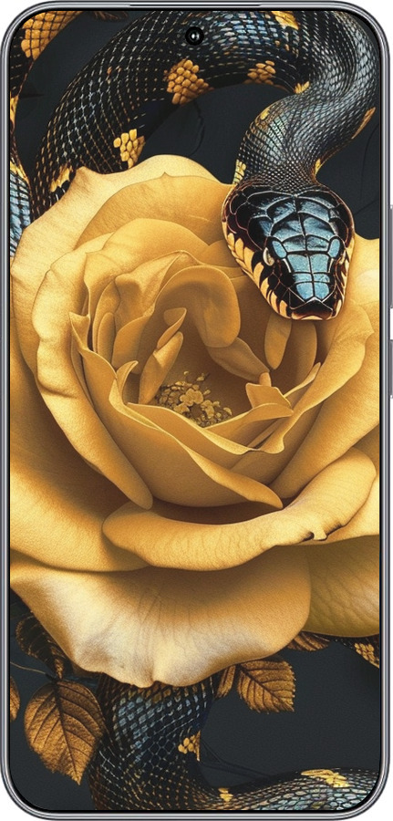 Силіконовий чехол Black snake and golden rose для Huawei Honor 400 5G - 6068u-4017 изображение 