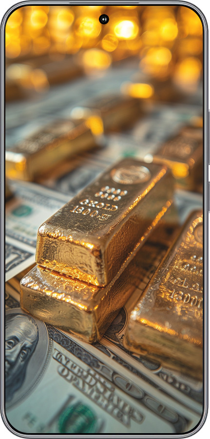 Силиконовый чехол Слитки и доллары для Huawei Honor 400 5G - 6105u-4017 изображение 