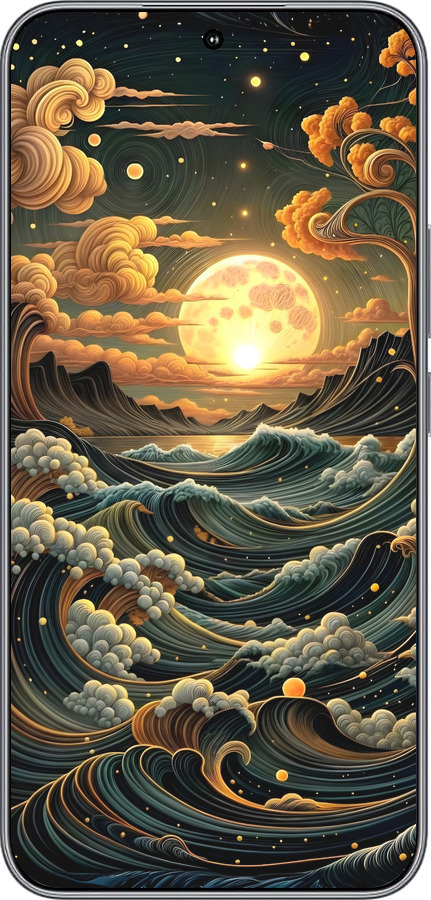 Силиконовый чехол Арт волны для Huawei Honor 400 5G - 6332u-4017 изображение 