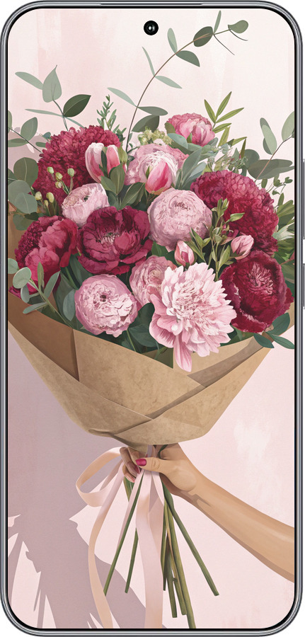 Силиконовый чехол Пионы 1 для Huawei Honor 400 5G - 6705u-4017 изображение 