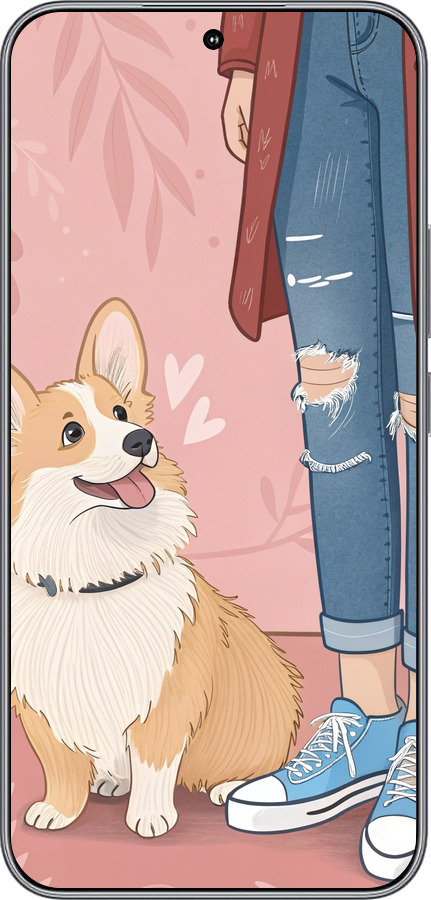 Силиконовый чехол Корги 3 для Huawei Honor 400 5G - 6707u-4017 изображение 