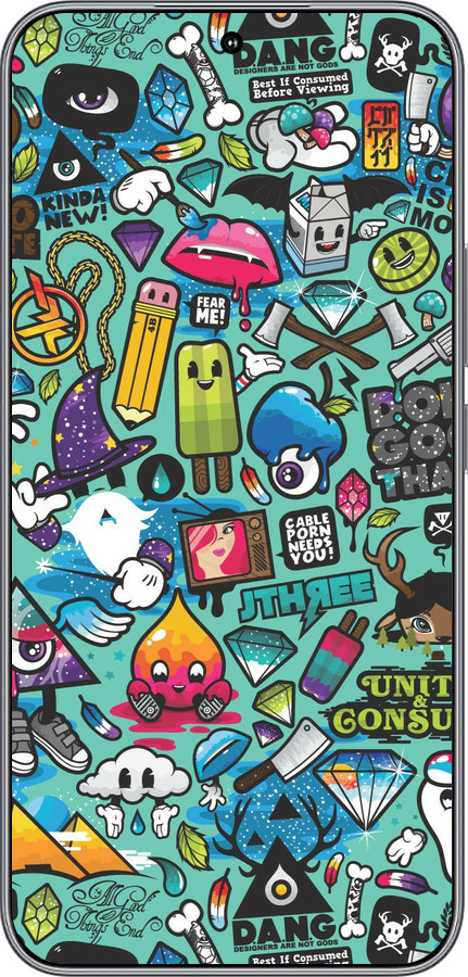 Силиконовый чехол Стикер бомбинг 1 для Huawei Honor 400 5G - 693u-4017 изображение 