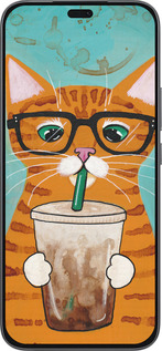 Силиконовый чехол Зеленоглазый кот в очках для Huawei Honor 400 Lite 5G - 4054u-3993 изображение 