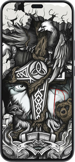 Силиконовый чехол Тату Викинг для Huawei Honor 400 Lite 5G - 4098u-3993 изображение 