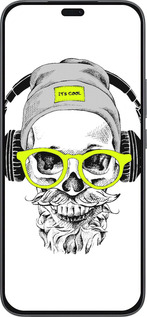 Силиконовый чехол Череп в очках и наушниках для Huawei Honor 400 Lite 5G - 4144u-3993 изображение 