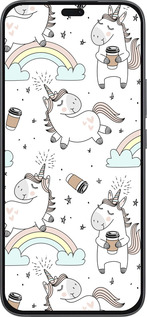 Силиконовый чехол Единорог и кофе для Huawei Honor 400 Lite 5G - 4661u-3993 изображение 