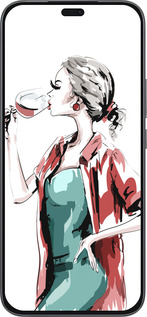 Силіконовий чехол Дівчина з келихом для Huawei Honor 400 Lite 5G - 4662u-3993 изображение 