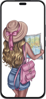 Силиконовый чехол Девушка с картой для Huawei Honor 400 Lite 5G - 4704u-3993 изображение 
