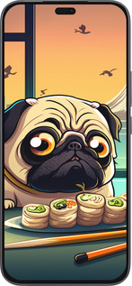 Силиконовый чехол Мопс и суши для Huawei Honor 400 Lite 5G - 5588u-3993 изображение 